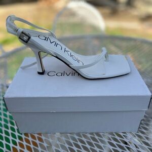 Calvin Klein White Strappy Heels